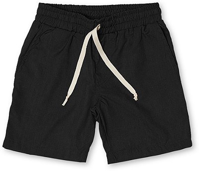 Bermuda infantil menino lisa com cordão preta
