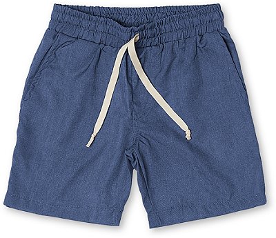 Bermuda infantil menino lisa com cordão azul