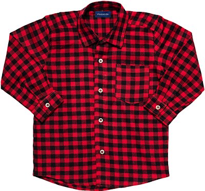 Camisa Infantil Menino Xadrez Flanelada 100% Algodão