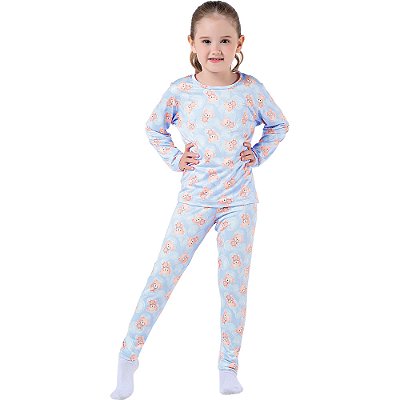 Pijama Infantil Menina Ursinho Super Macio Azul