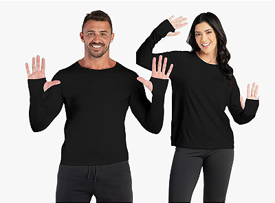 BLUSA TÉRMICA ADULTO ENCAIXE DEDO UNISSEX PRETA