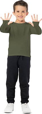 BLUSA INFANTIL TÉRMICA UNISSEX VERDE MILITAR