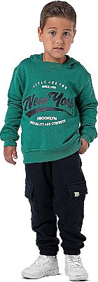 Conjunto Moletom Infantil Menino New York Verde Pantanal