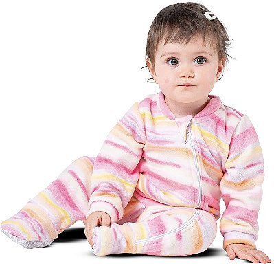 Pijama macacão infantil Listrado Soft
