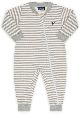 PIJAMA INFANTIL MENINO STRIPES MOLETOM CINZA