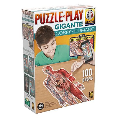 Puzzle Play Gigante Corpo Humano 100 Peças - Grow
