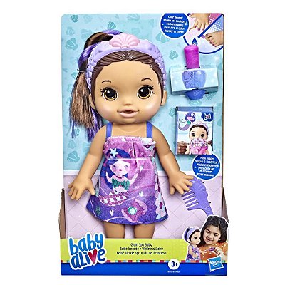 Boneca Baby Alive Dia de Princesa Roxa Morena F3565 - Hasbro