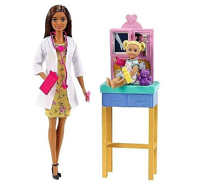 Barbie I Can be Playset Profissões Pediatra Morena DHB63/GTN52 - Mattel