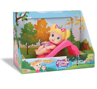 Boneca Little Dolls Playground Escorregador Menina 8096 - Divertoys