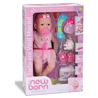 Boneca Reborn New Born Unique Colection Fecha Os Olhinhos