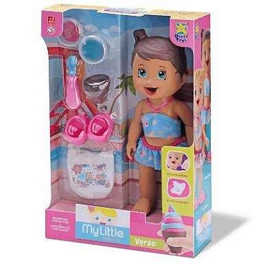 Boneca My Little Collection Verão Sorvetinho Morena 8186 - Divertoys