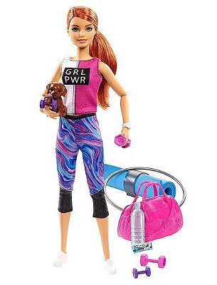 Barbie Academia Dia de Spa Fitness com Filhote GjG57 - Mattel