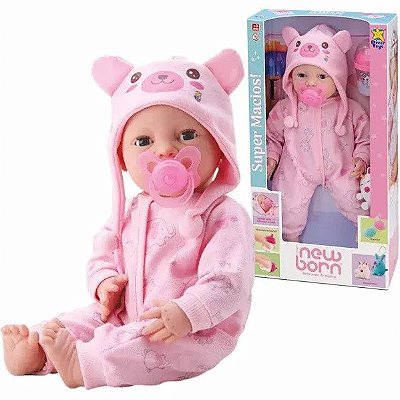 Boneca Diver new Born Brincando de Pijama Menina 8191 - Divertoys