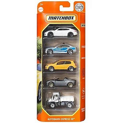 Matchbox Pacote com 5 Carros Básicos 1:64 Sortidos C1817 - Mattel