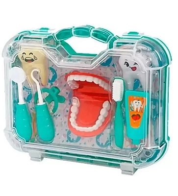 BRINQUEDO KIT DENTISTA GRANDE PARA MENINAS ROSA - FÊNIX