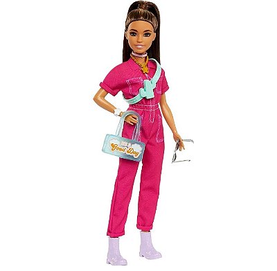 Boneca Barbie Fashion Filme Deluxe Macacão Rosa HPL76 - Mattel