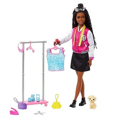 Boneca Barbie Brooklyn Conjunto Estilista Negra HNK96 - Mattel