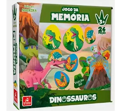 Jogo da Memória Dinossauro 2396 - Brincadeira de Criança