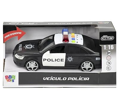 Carro de Polícia 1:16 com Luz e Som R3038 - BBR Toys