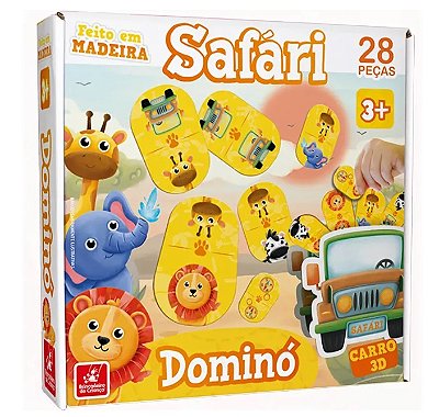 Jogo da Memoria Educativo Safari em Madeira +4 Anos 24 Pecas