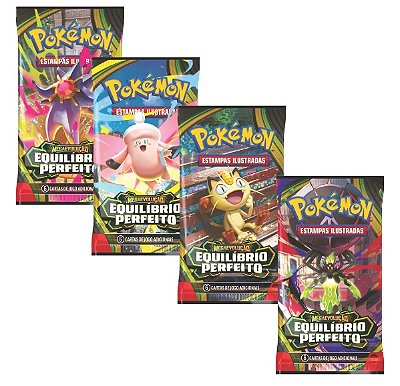Pokémon Kit com 4 Pacotes Booster ME03 Megaevolução Equilíbrio Perfeito 36854 - Copag