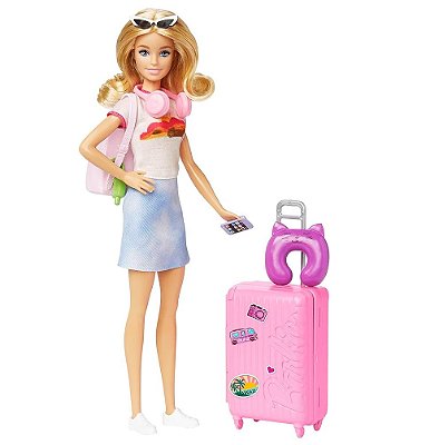 Boneca Barbie Malibu Pronta para Viajar HJY18 - Mattel