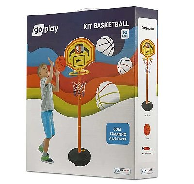 Go Play Kit Basketball com Pedestal ajustável BR951 - Multikids