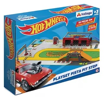 Playset Pista Pit Stop Hot Wheels em Madeira 2326.5 - Xalingo