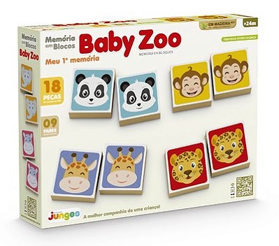 Jogo da Memória em Blocos de Madeira Baby Zoo 838 - Junges