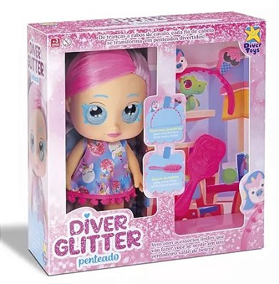Boneca My Little Glitter Penteados 8284 - Divertoys