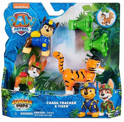 Patrulha Canina Jungles Pups 3 Figuras Chase, Travker e Tigre 3583 - Sunny