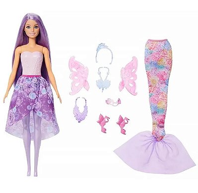 Boneca Barbie Looks Fada e Sereia JCP74 - Mattel