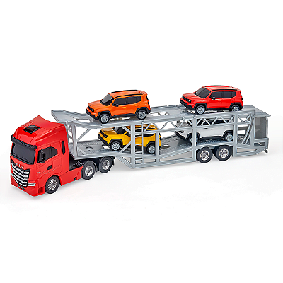 Caminhão Iveco S-Way Cegonha Jeep Renegade c/ 4 686 - Usual Brinquedos