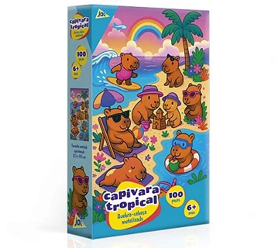 Quebra-Cabeça 100 Peças Capivara Tropical Metalizado 3360 - Toyster