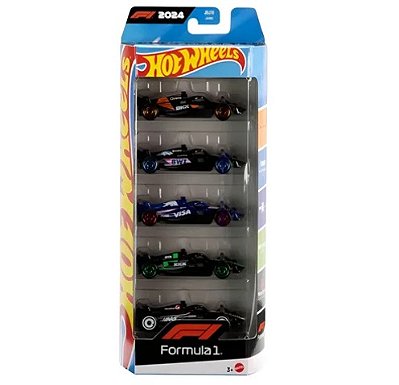 Hot Wheels Pack com 5 Fórmula 1 JBJ78 - Mattel