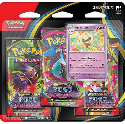 Pokémon Blister Triplo Megaevoluções 02 Fogo Fantasmagórico 35676 - Copag