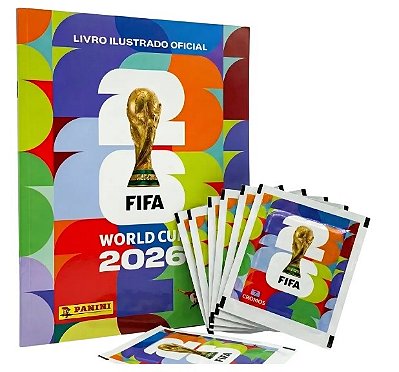 Kit Álbum de Figurinhas da Copa Brochura + 10 Pacotes de Figurinhas - Panini