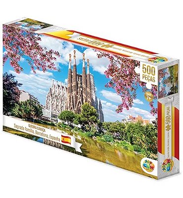 Quebra-Cabeça 500 Peças Sagrada Família Barcelona Espanha 1039 - GGB Brinquedos