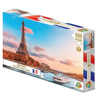 Quebra-Cabeça 500 Peças Torre Eiffel Paris França 1031 - GGB Brinquedos