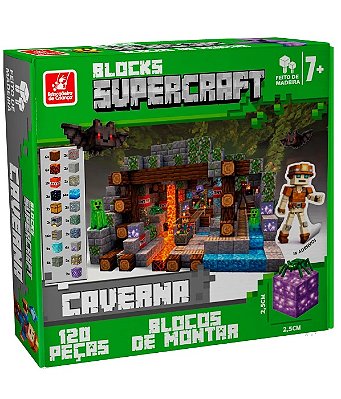 Blocks Blocos de Montar Supercraft Caverna 120 Peças 3008 - Brincadeira de Criança