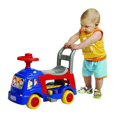 Andador 4 em 1 Azul com haste - Magic Toys