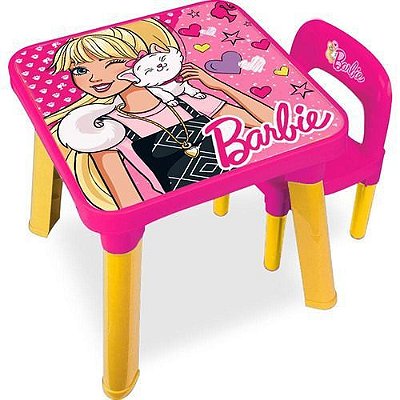 Mesa e Cadeira Infantil Barbie - Fun