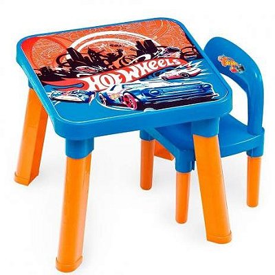 Mesa e Cadeira Infantil Hot Wheels - Fun