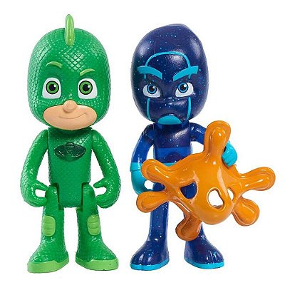 PJ Masks Conjunto 2 Figuras Lagartixo com Luz e Inimigo 4384 - DTC