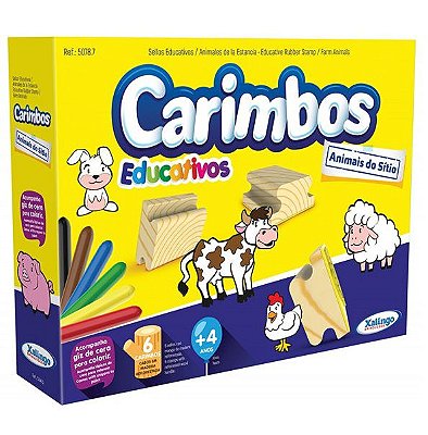 Kit Carimbos Educativos Animais do Sítio 50787 - Xalingo