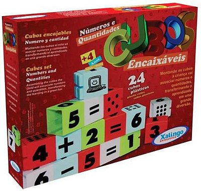 Cubos Encaixáveis Números e Quantidades - Xalingo