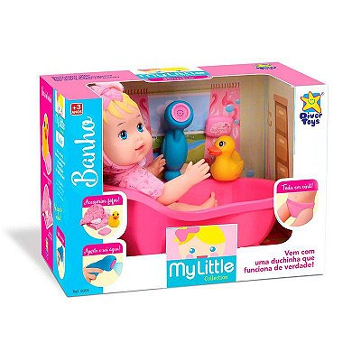 Boneca Bebê Reborn New Born Banho vem com ducha Divertoys - Babu Brinquedos