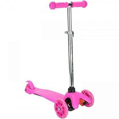 Patinete 3 Rodas com Led Rosa - CKS