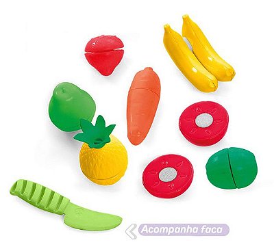 Kit Legumes e Frutas Nutri Feirinha com Velcro 0302 - Tateti Calesita