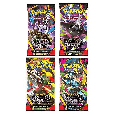 Kit 4 Pacotes Pokemon Booster ME05 Escuridão Absoluta Sortidos 36883 - Copag